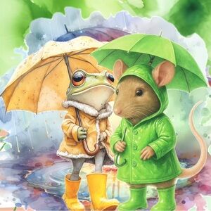 COASTERS - Frog and Mouse Rainy Day Coaster